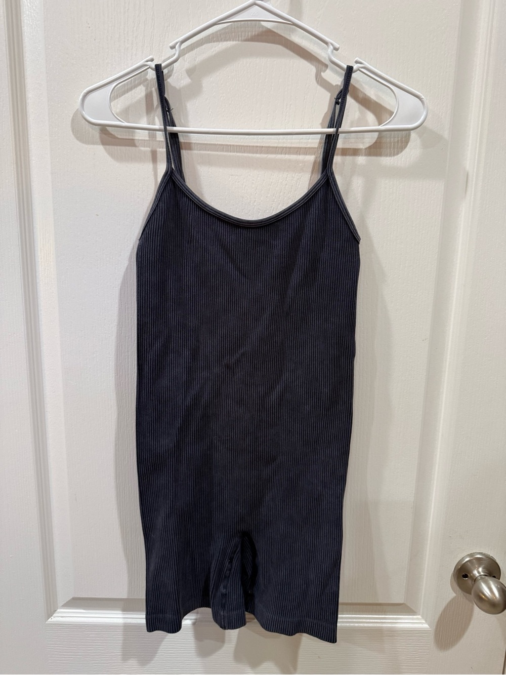 Forever 21 Charcoal Ribbed Knit Tank Romper Bodysuit Bodycon